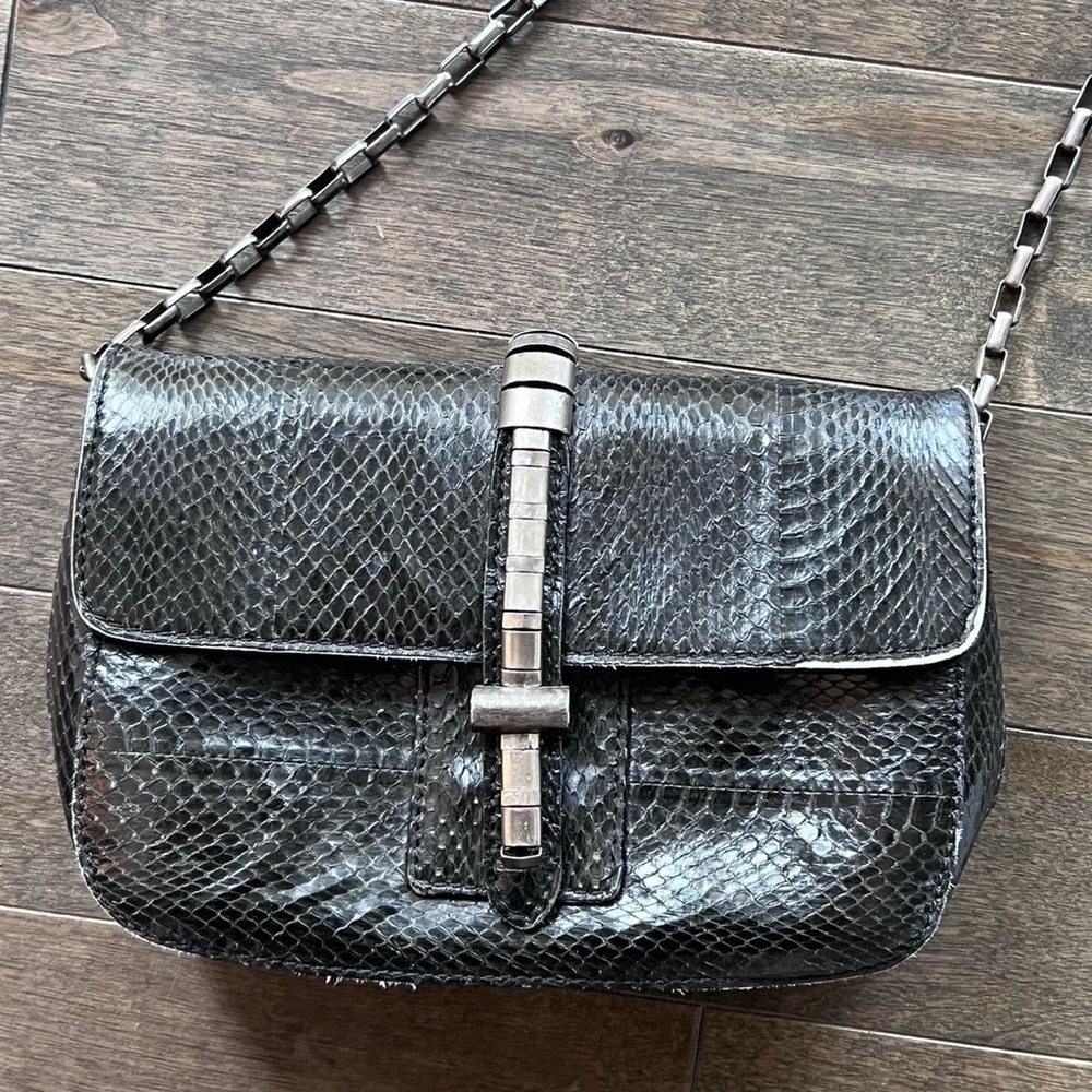 Isabel marant black leather python bag - Picture 2 of 7